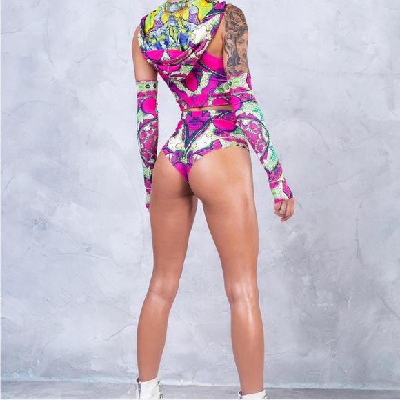 Badinka Inflorescence Hooded Festival Rave Set🍬 - Picture 2 of 5